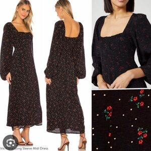 Free People Iris Midi Dress, L, VGUC